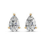 Load image into Gallery viewer, Havya Pear Solitaire Diamond stud Earring
