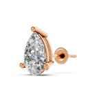 Load image into Gallery viewer, Hania Pear Solitaire Diamond stud Earring
