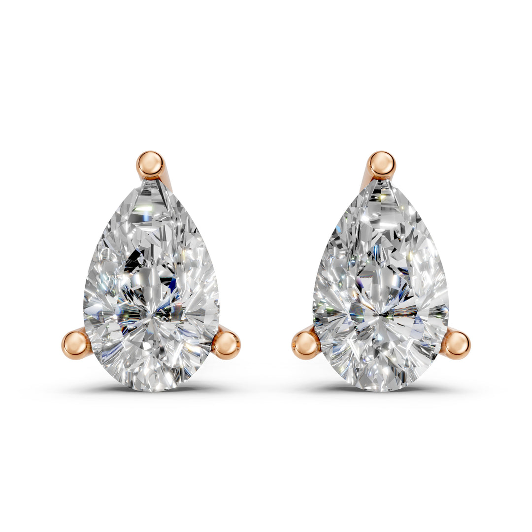 Hania Pear Solitaire Diamond stud Earring
