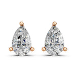 Load image into Gallery viewer, Hania Pear Solitaire Diamond stud Earring

