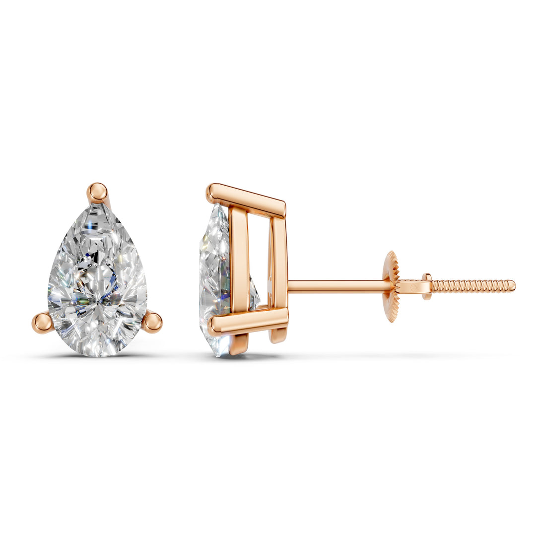 Hania Pear Solitaire Diamond stud Earring