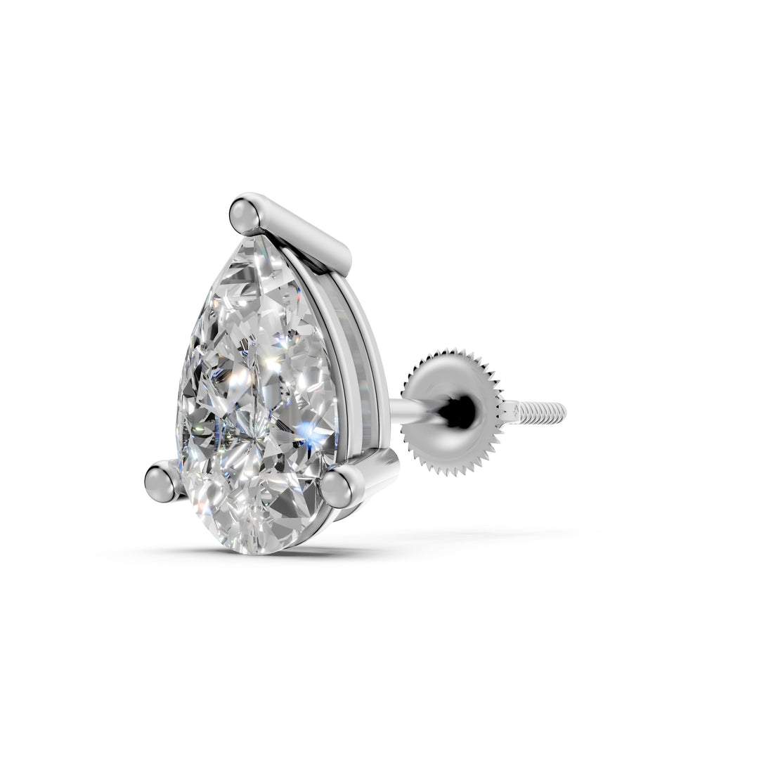 Hania Pear Solitaire Diamond stud Earring