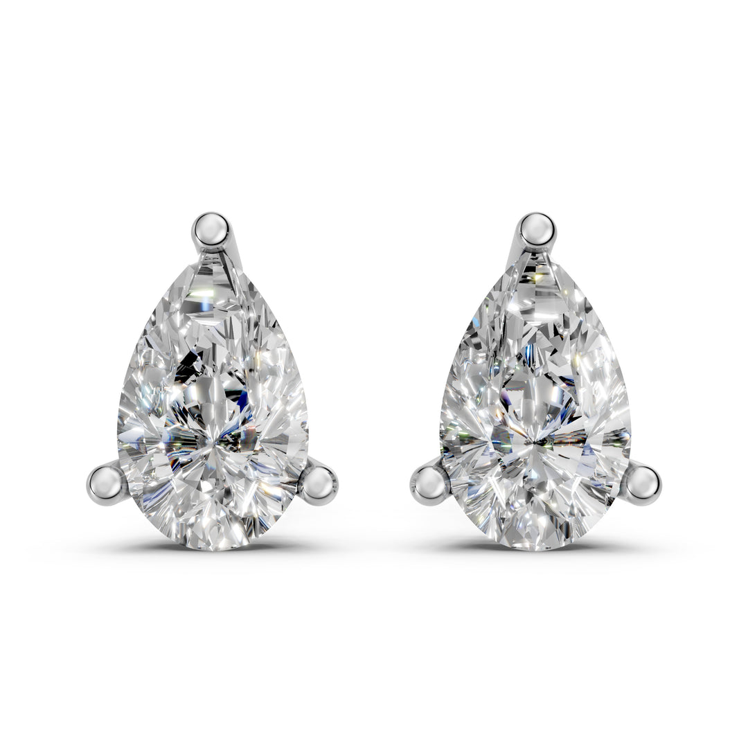 Hania Pear Solitaire Diamond stud Earring