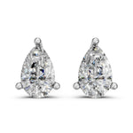 Load image into Gallery viewer, Hania Pear Solitaire Diamond stud Earring
