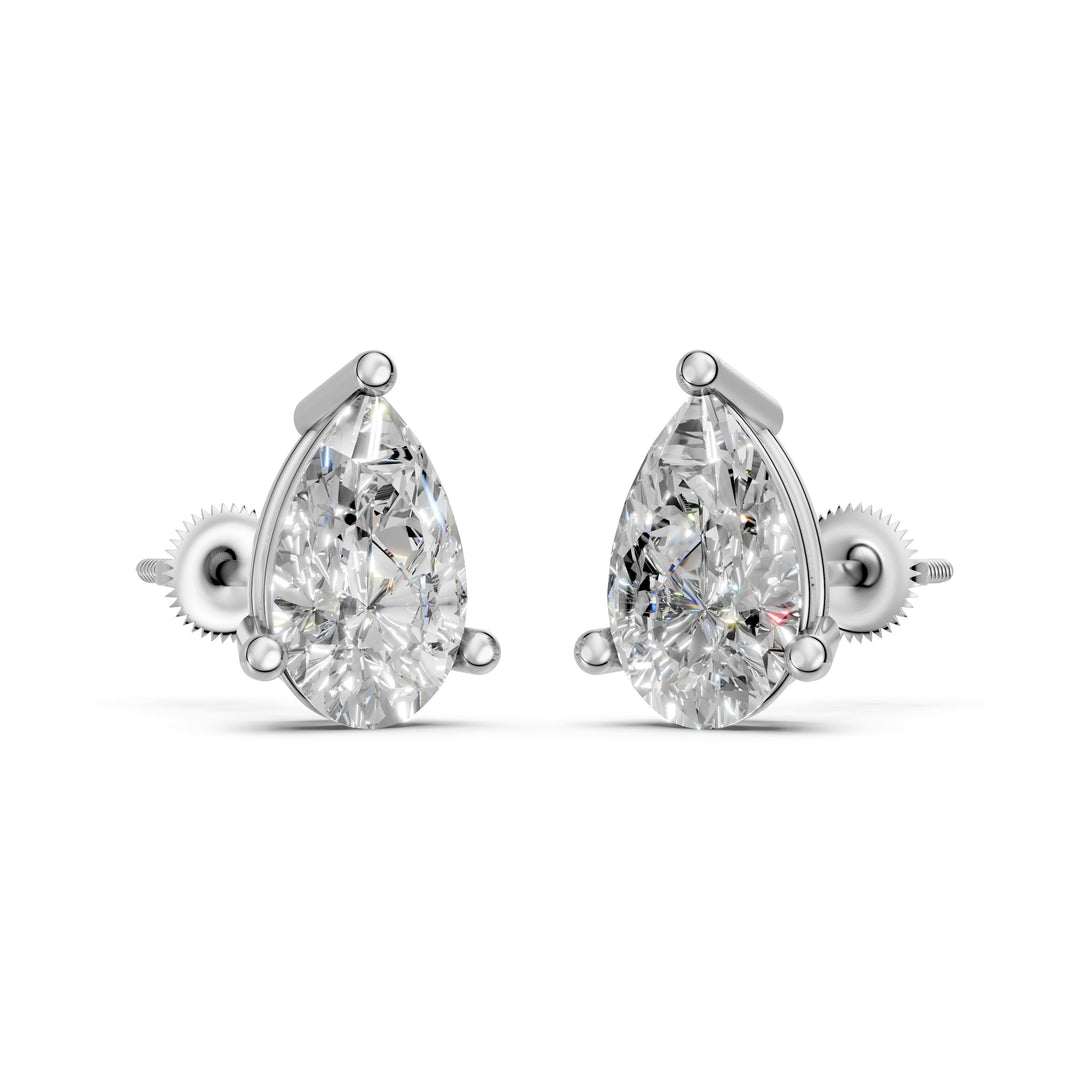 Hania Pear Solitaire Diamond stud Earring
