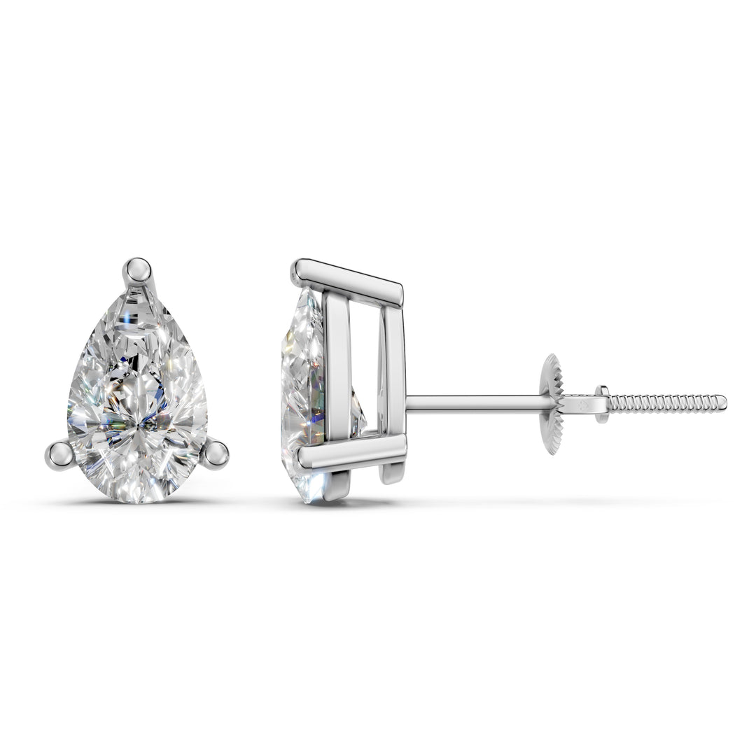 Hania Pear Solitaire Diamond stud Earring