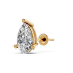 Load image into Gallery viewer, Hania Pear Solitaire Diamond stud Earring
