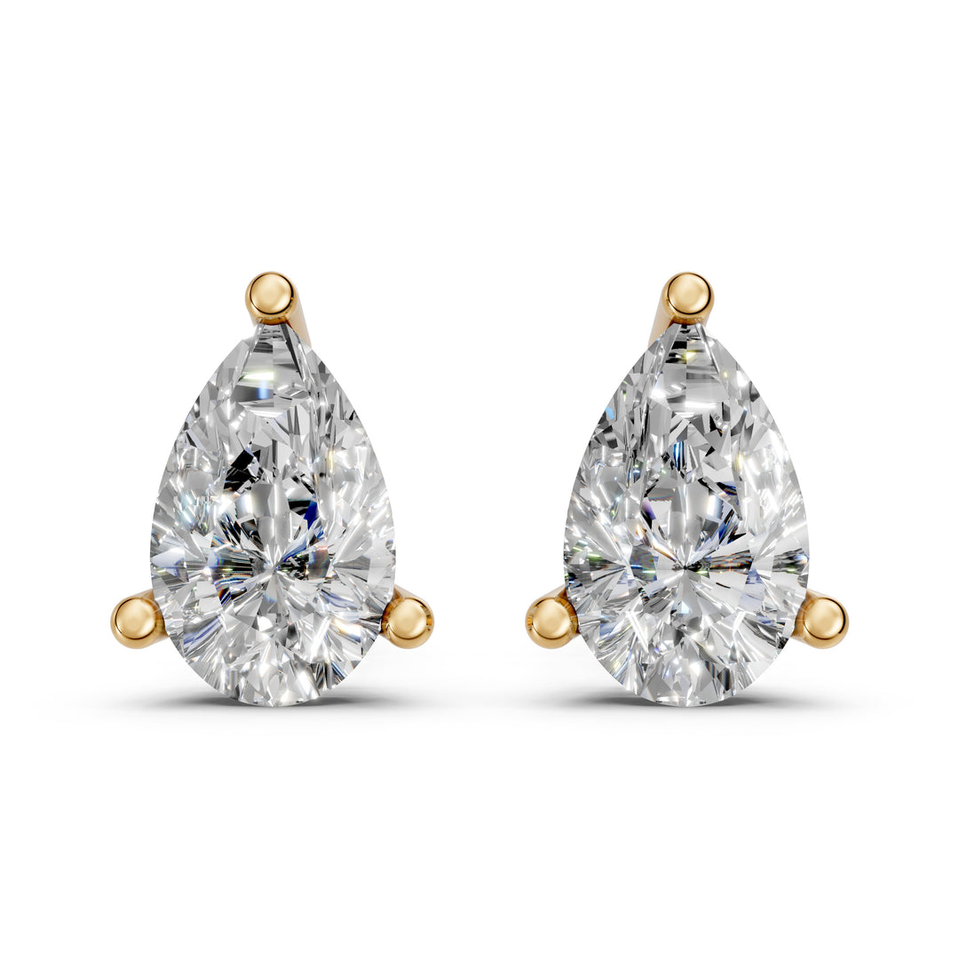 Hania Pear Solitaire Diamond stud Earring