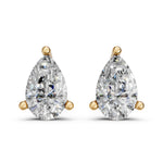 Load image into Gallery viewer, Hania Pear Solitaire Diamond stud Earring
