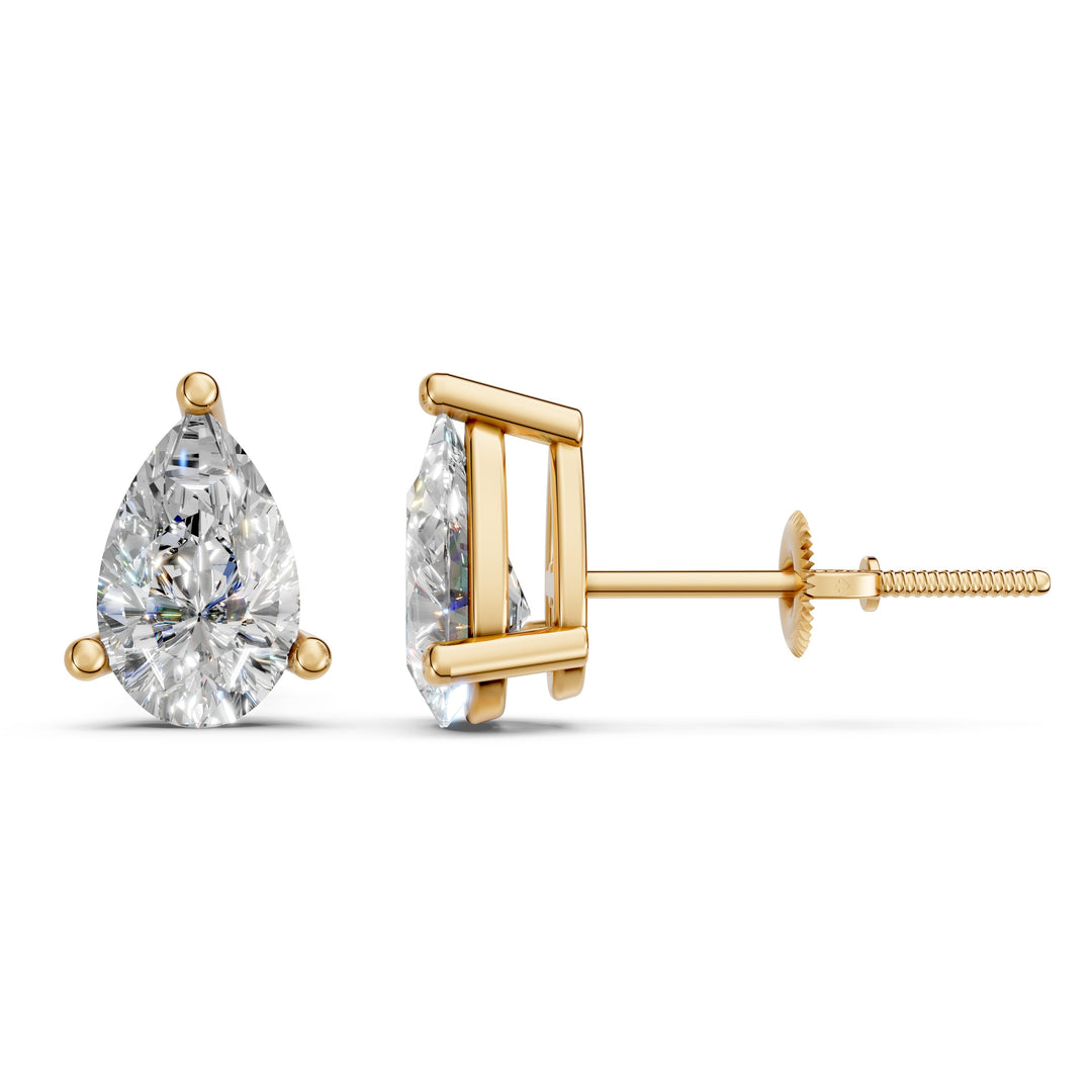 Hania Pear Solitaire Diamond stud Earring