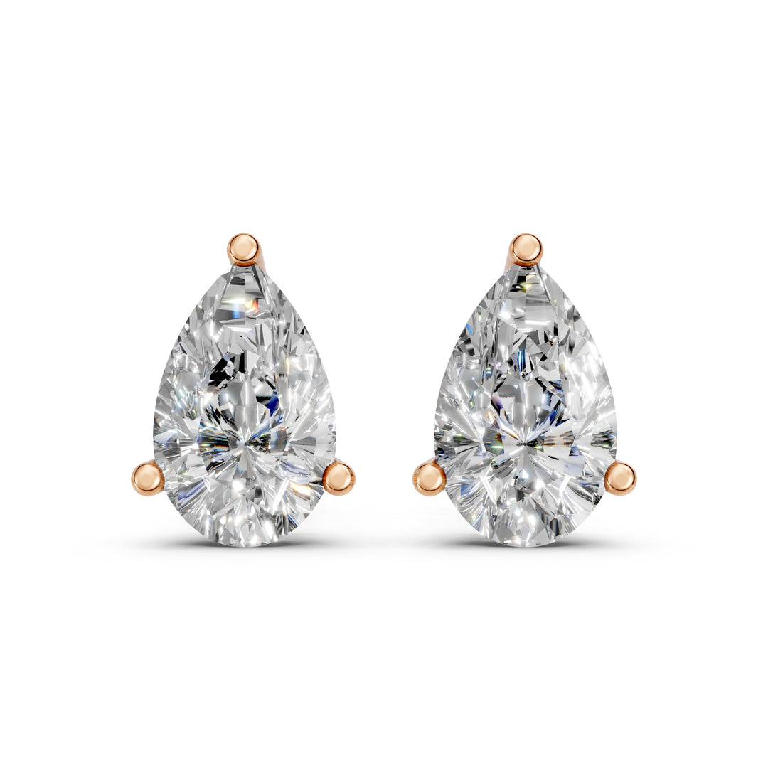Halya Pear Solitaire Diamond stud Earring