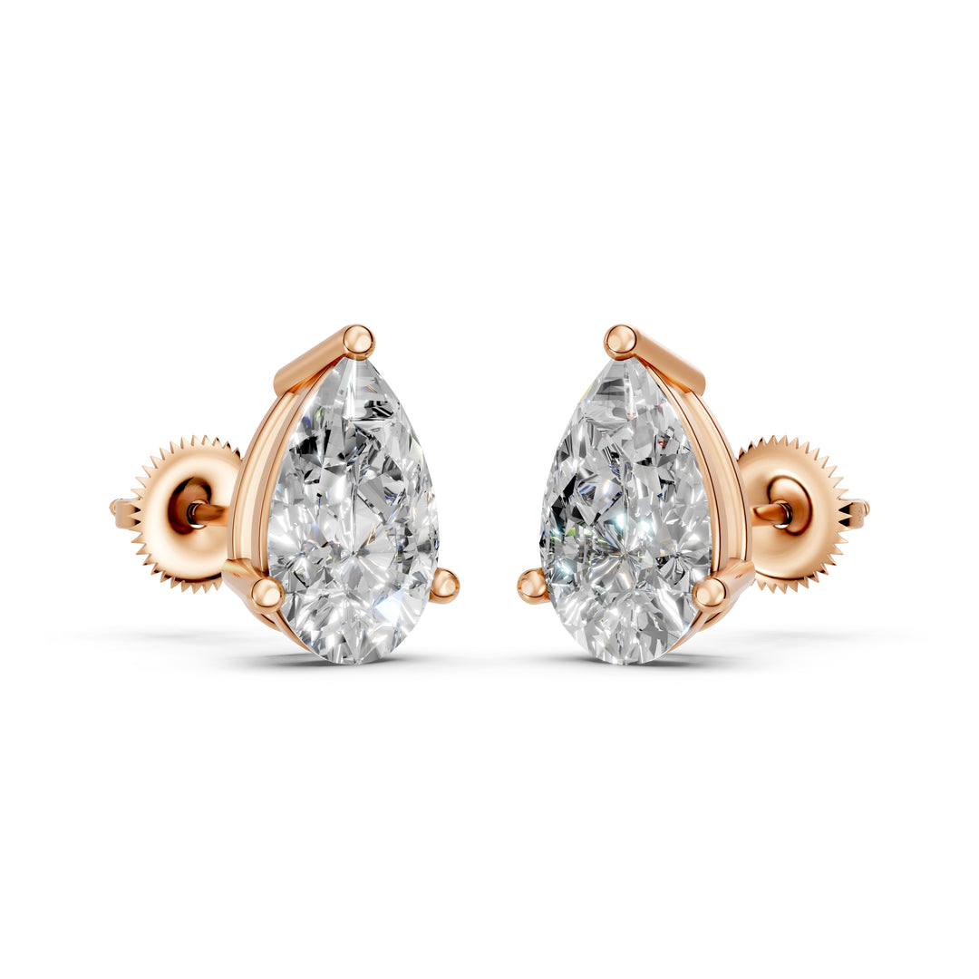 Halya Pear Solitaire Diamond stud Earring