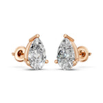 Load image into Gallery viewer, Halya Pear Solitaire Diamond stud Earring
