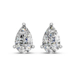 Load image into Gallery viewer, Halya Pear Solitaire Diamond stud Earring
