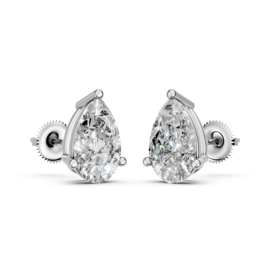Halya Pear Solitaire Diamond stud Earring