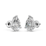 Load image into Gallery viewer, Halya Pear Solitaire Diamond stud Earring
