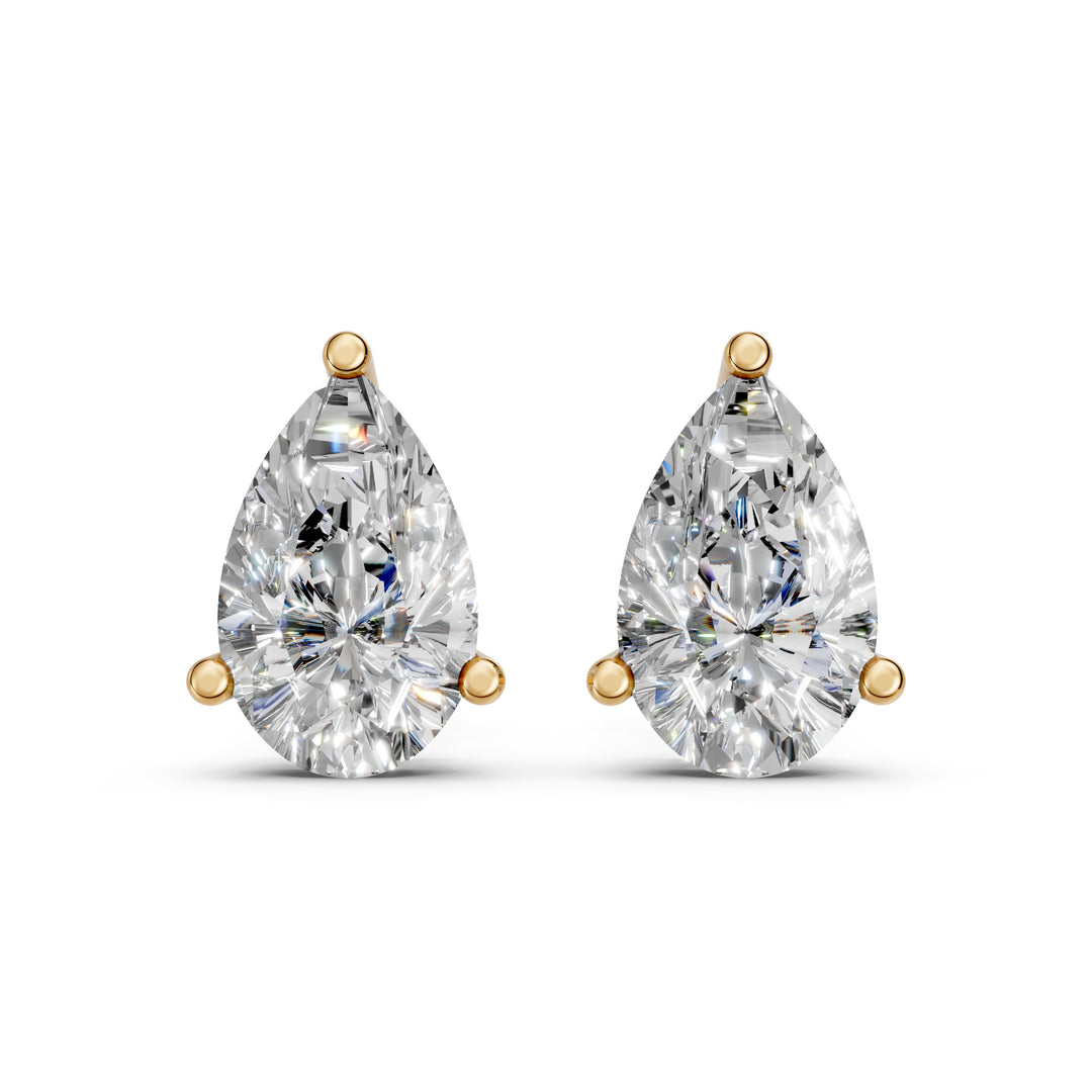 Halya Pear Solitaire Diamond stud Earring