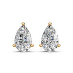 Load image into Gallery viewer, Halya Pear Solitaire Diamond stud Earring
