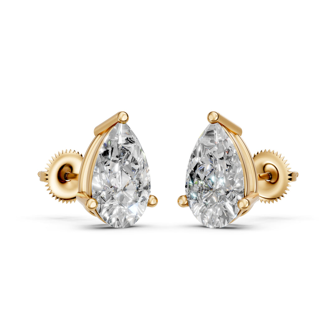 Halya Pear Solitaire Diamond stud Earring