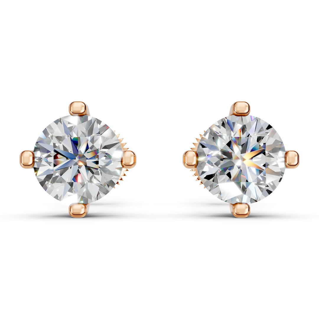 Haira Round Solitaire Diamond stud Earring