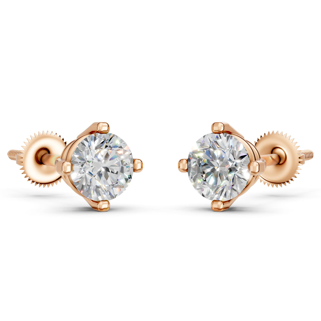 Haira Round Solitaire Diamond stud Earring