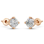 Load image into Gallery viewer, Haira Round Solitaire Diamond stud Earring

