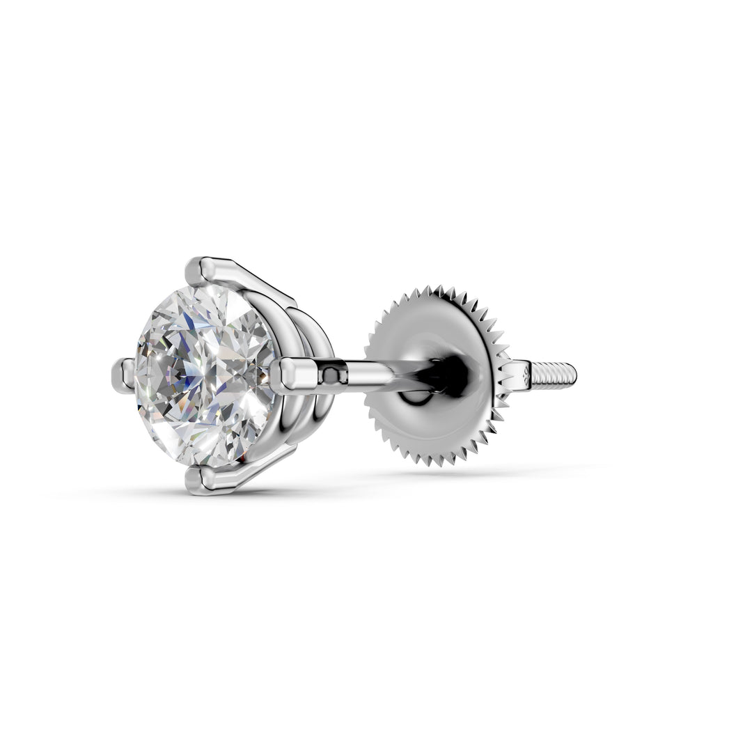 Haira Round Solitaire Diamond stud Earring