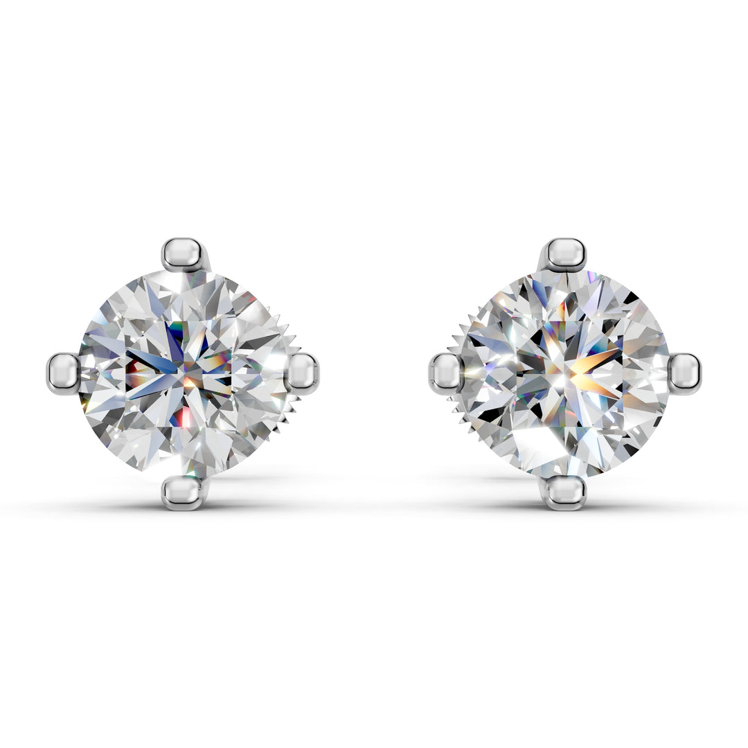 Haira Round Solitaire Diamond stud Earring