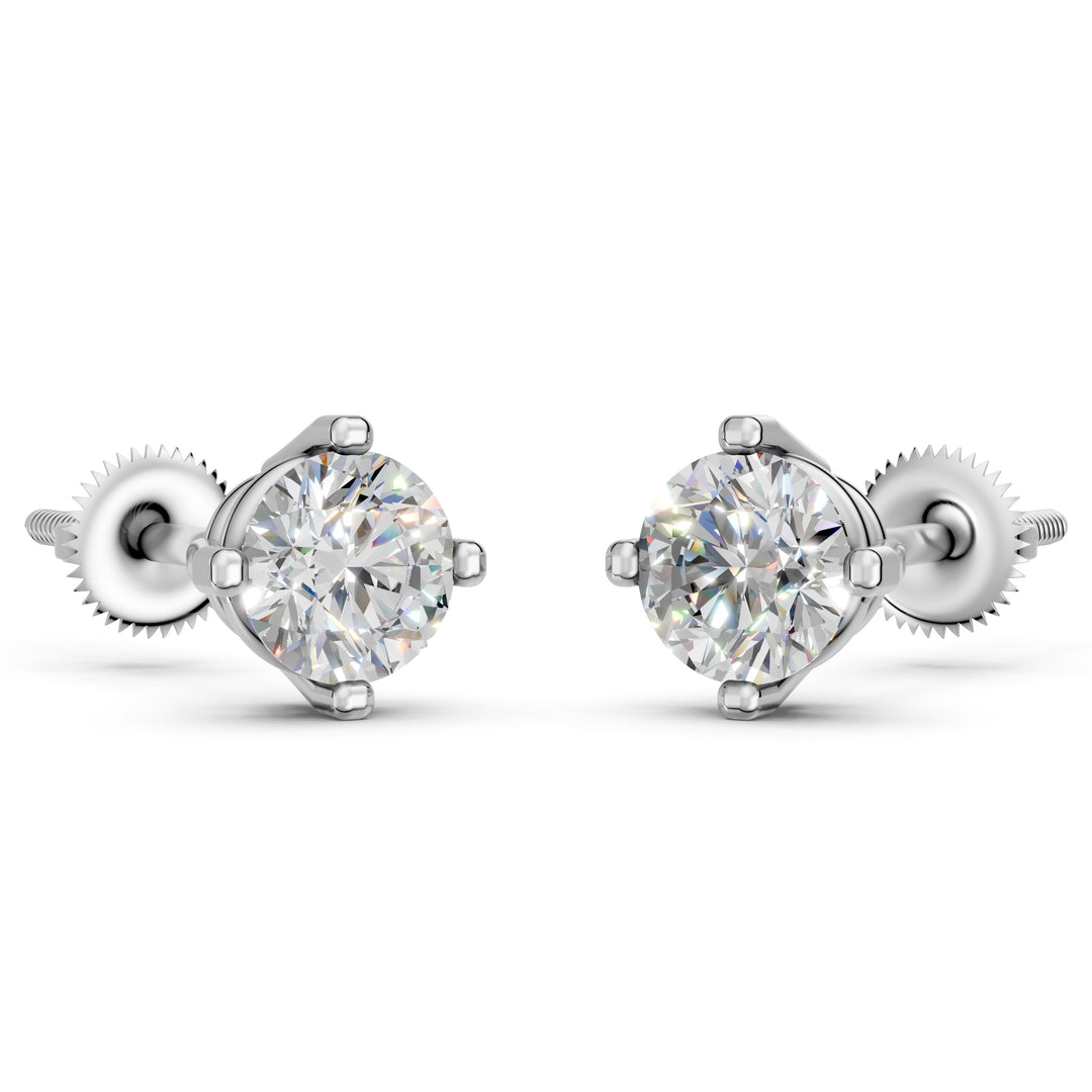 Haira Round Solitaire Diamond stud Earring