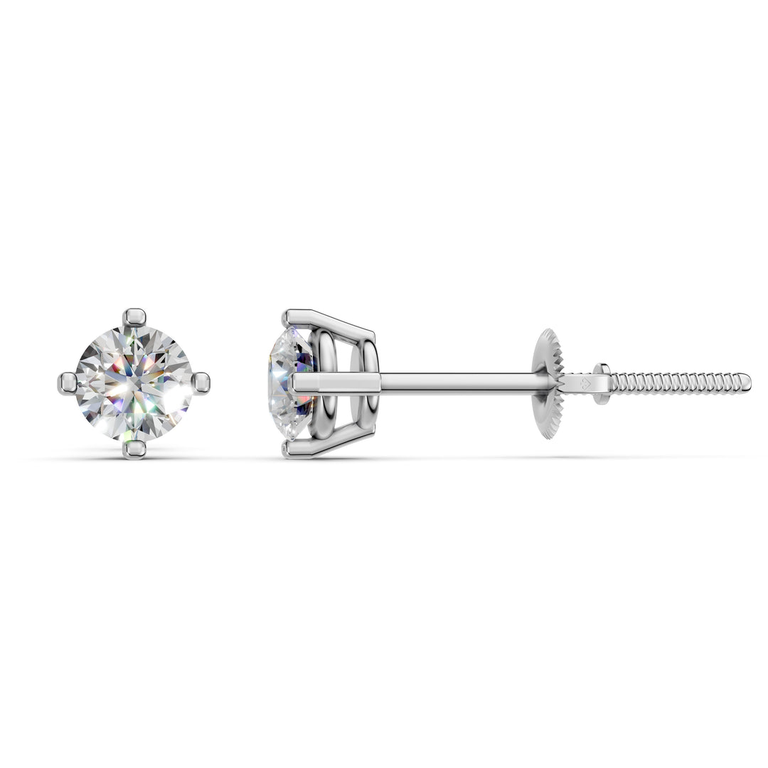 Haira Round Solitaire Diamond stud Earring