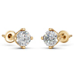 Load image into Gallery viewer, Haira Round Solitaire Diamond stud Earring
