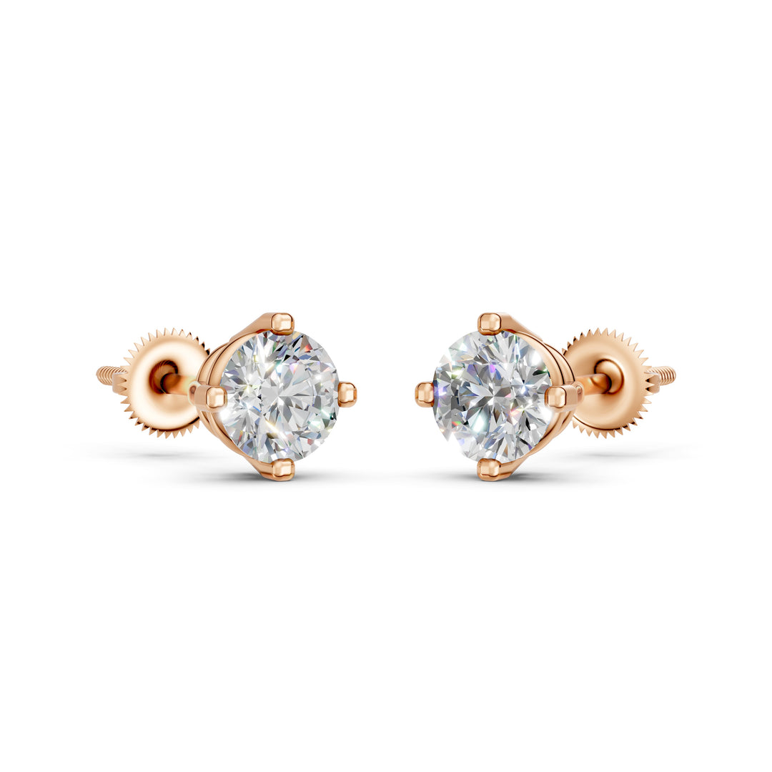 Haara Round Solitaire Diamond stud Earring