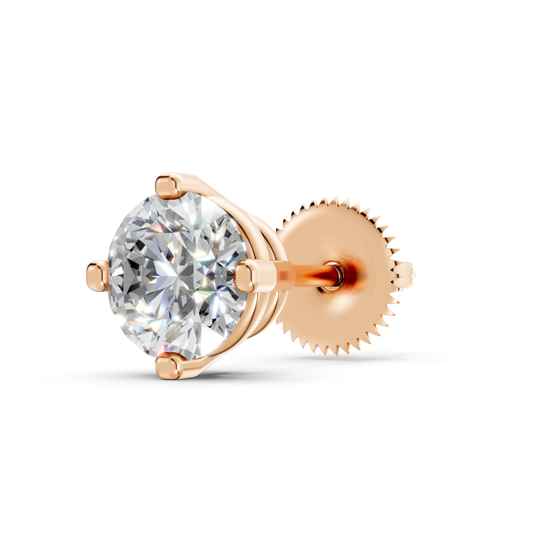 Griya Round Solitaire Diamond stud Earring