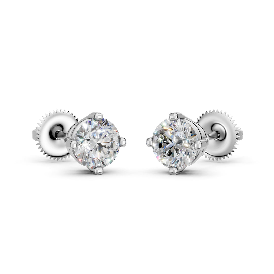 Griya Round Solitaire Diamond stud Earring