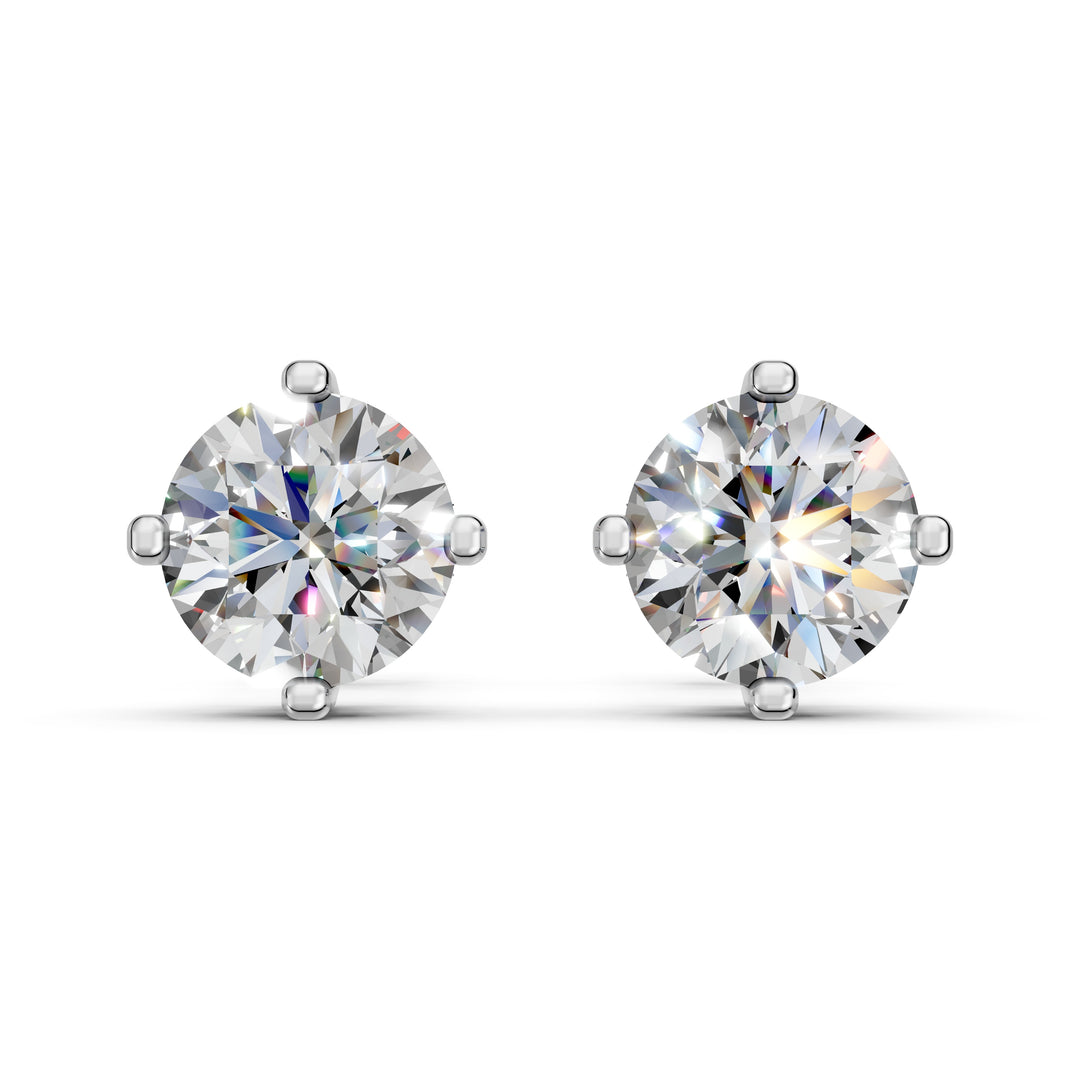 Gorza Round Solitaire Diamond stud Earring