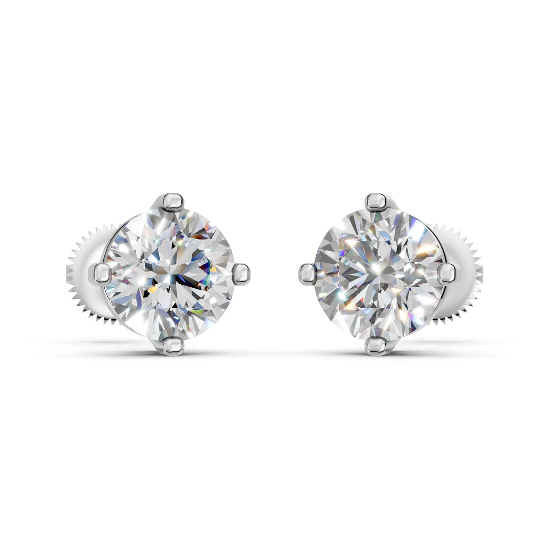 Gorza Round Solitaire Diamond stud Earring