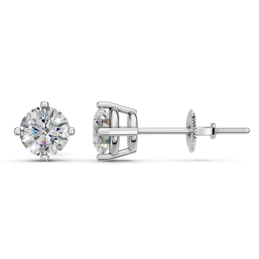 Gorza Round Solitaire Diamond stud Earring