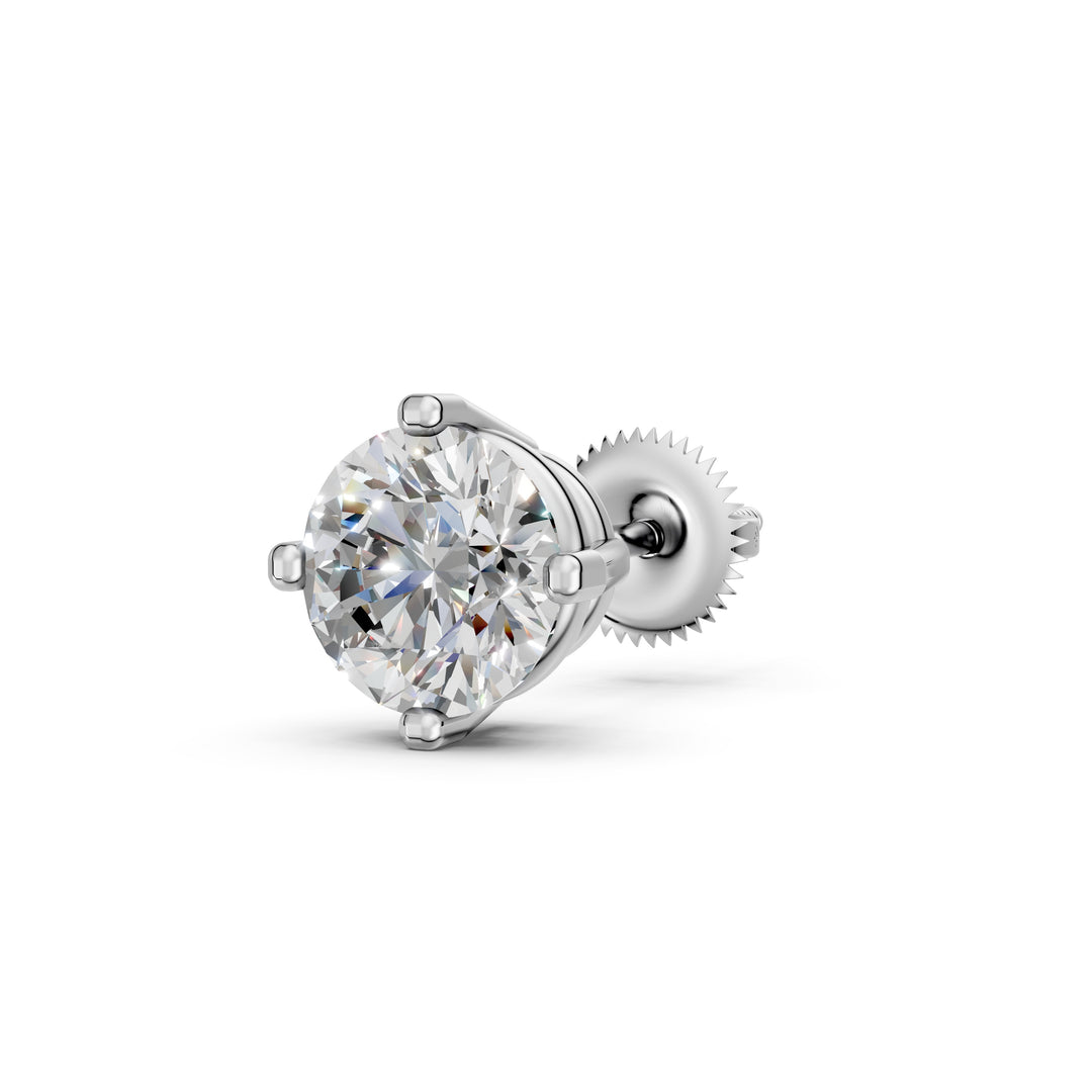 Gorza Round Solitaire Diamond stud Earring