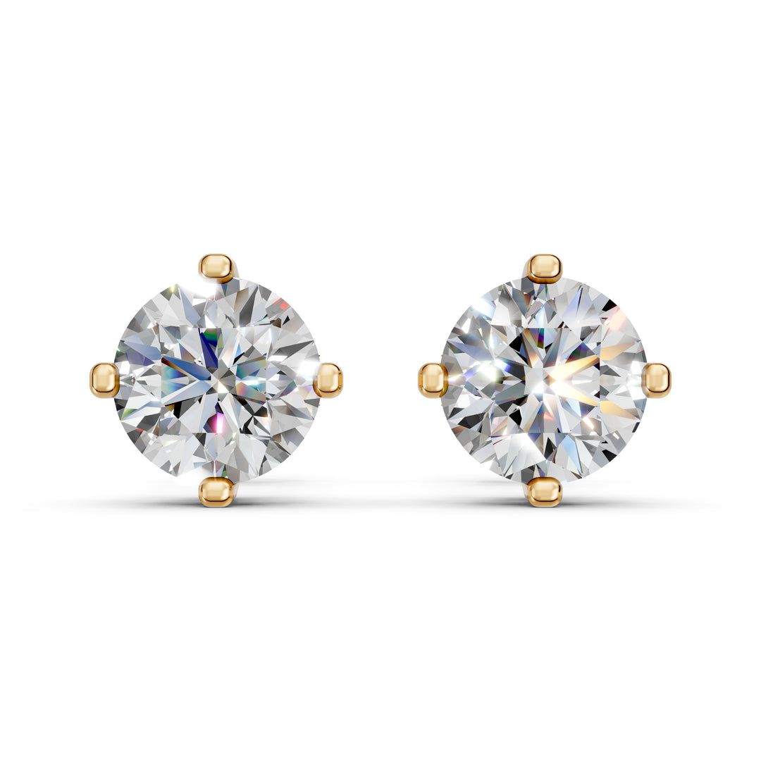 Gorza Round Solitaire Diamond stud Earring