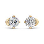 Load image into Gallery viewer, Gorza Round Solitaire Diamond stud Earring
