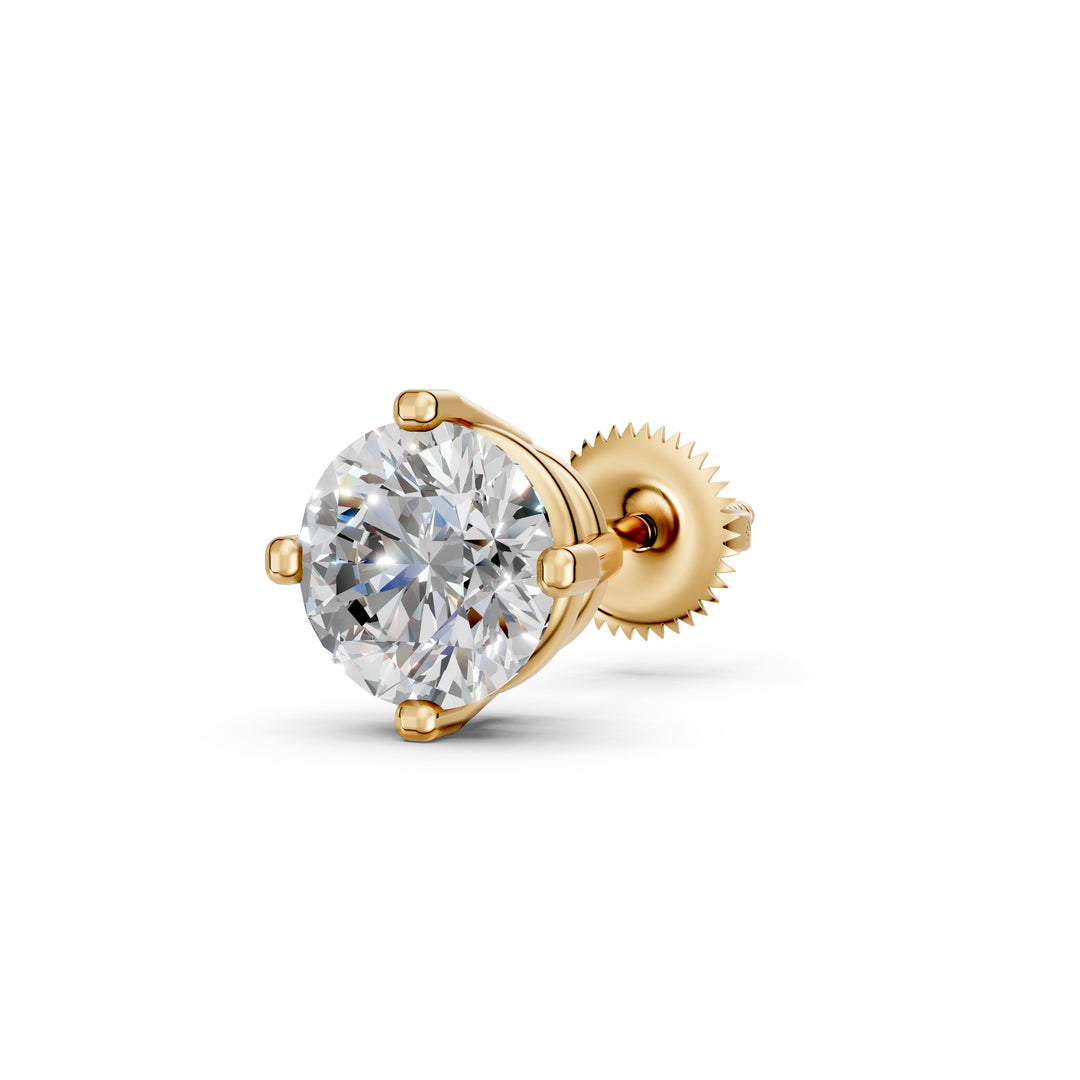 Gorza Round Solitaire Diamond stud Earring