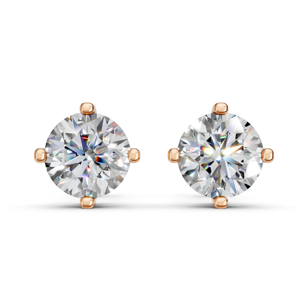 Glora Round Solitaire Diamond stud Earring