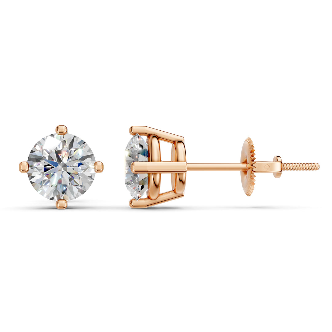 Glora Round Solitaire Diamond stud Earring