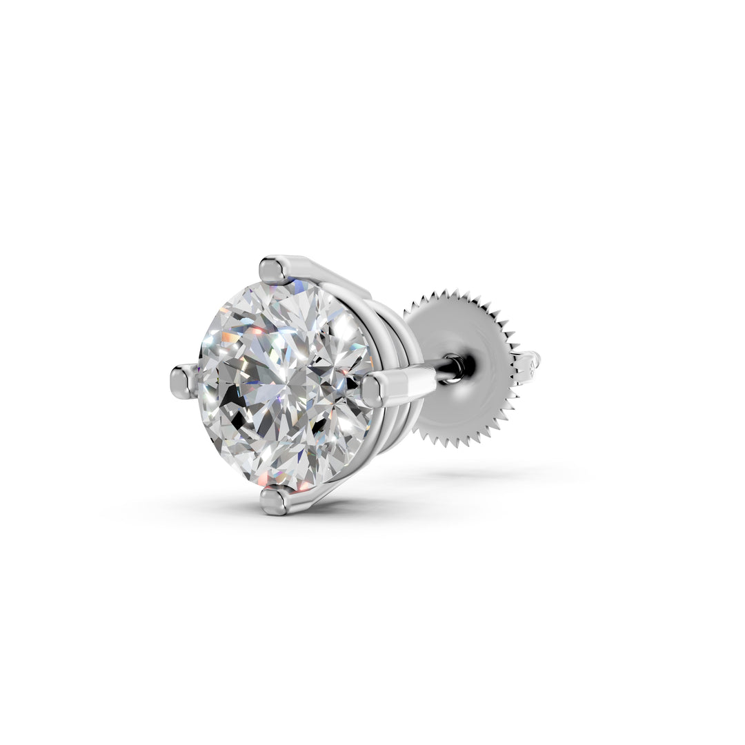Glora Round Solitaire Diamond stud Earring