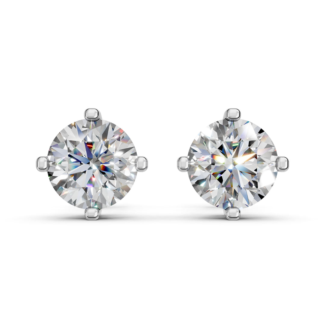 Glora Round Solitaire Diamond stud Earring