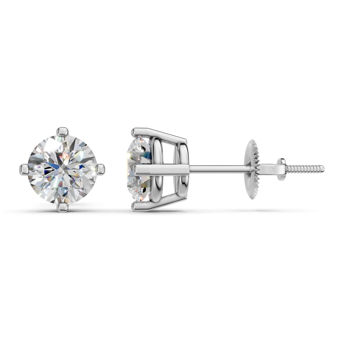 Glora Round Solitaire Diamond stud Earring