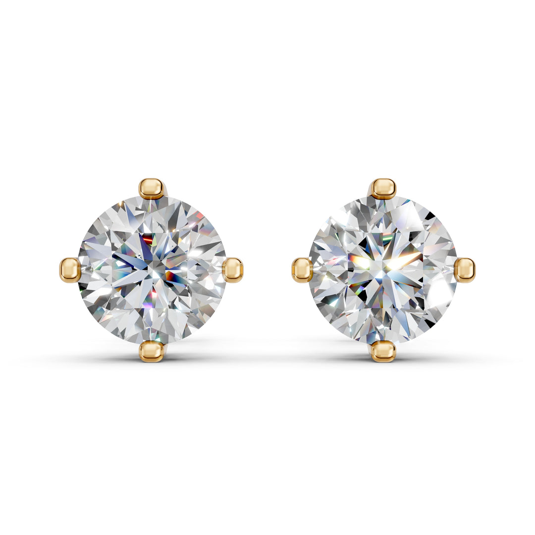 Glora Round Solitaire Diamond stud Earring