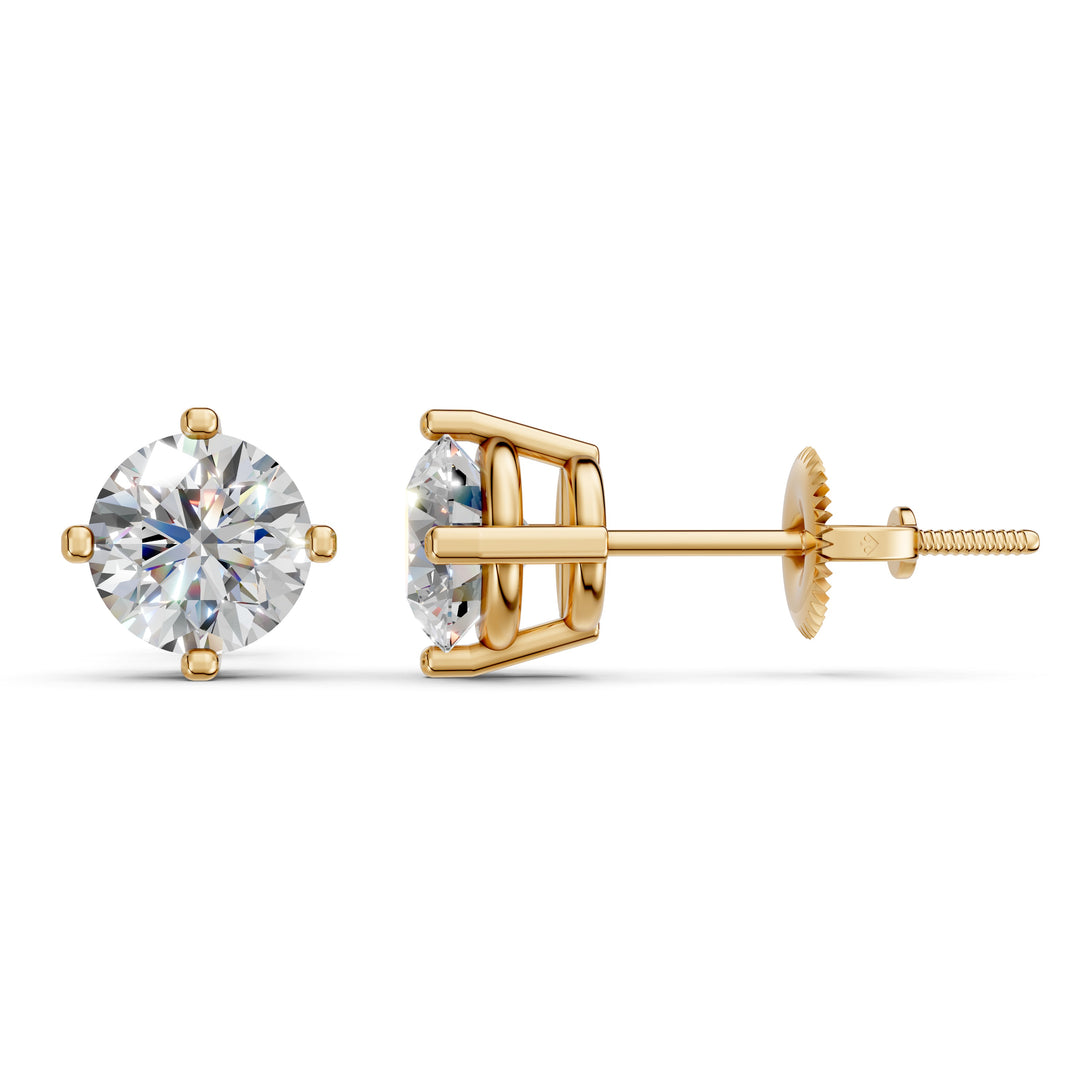Glora Round Solitaire Diamond stud Earring