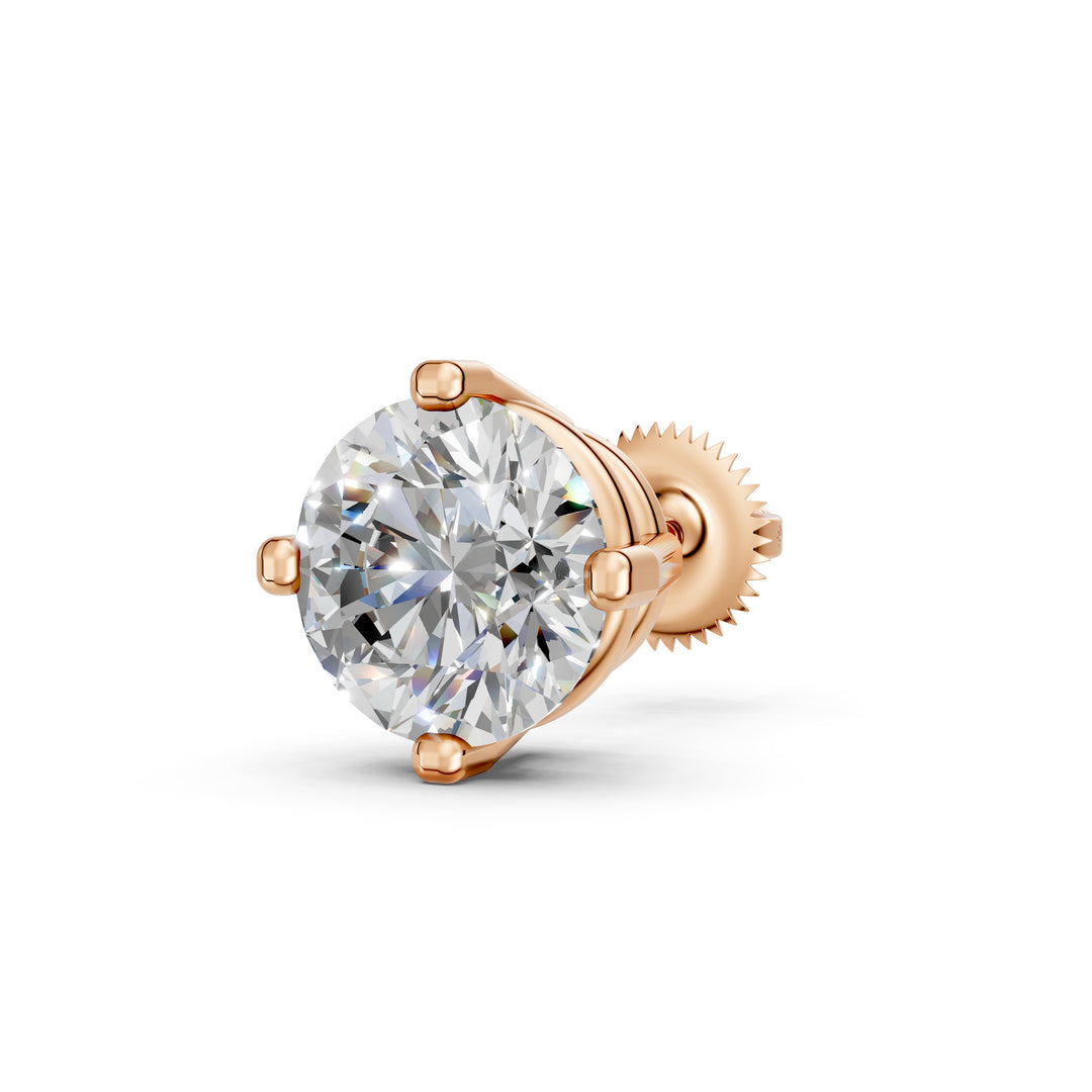 Glora Round Solitaire Diamond Diamond Earring