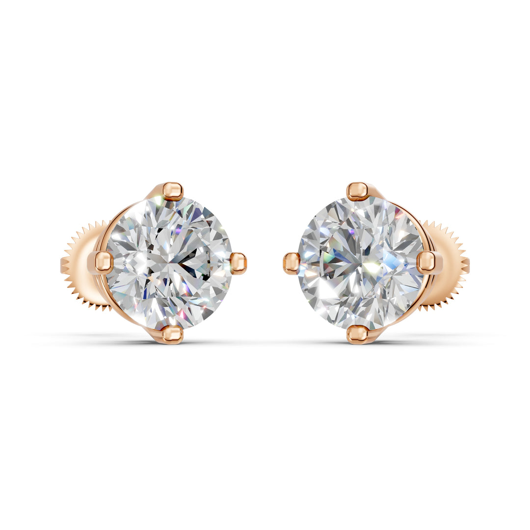 Glora Round Solitaire Diamond Diamond Earring